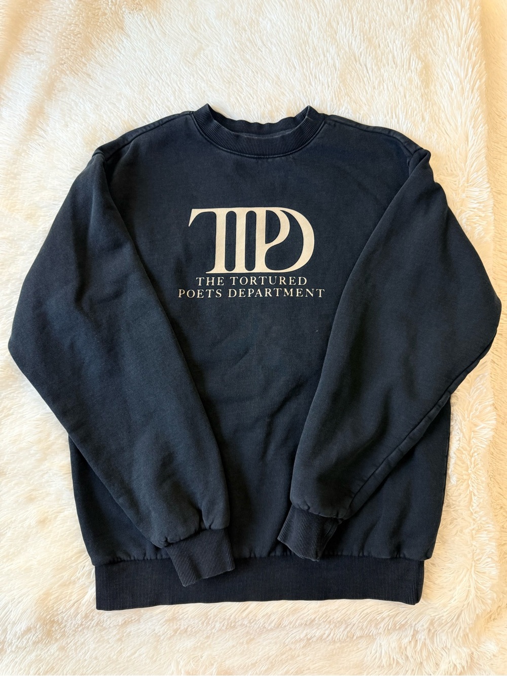Taylor Swift Black Crewneck Sweatshirt TTPD Merch